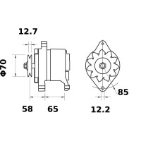 Lima Generator 14 V 65 A Riemensch. Ø 12,2mm MAHLE...