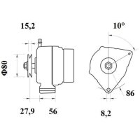 Alternator 14 V 95 A pulley Ø 8,2 mm MAHLE...