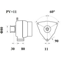 Lima Generator 28 V 80 A Keilrippensch. Ø 11,2mm...