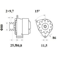 Lima Generator 28 V 55 A Doppelriemenscheibe Ø...
