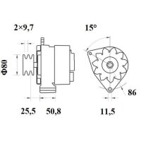 Lima Generator 14 V 70 A Doppelriemenscheibe Ø...