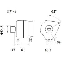 Lima Generator 28 V 70 A Keilrippensch. Ø 10,5mm...