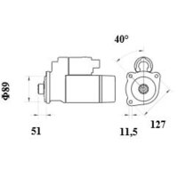 Starter 12 V 3 kW 10 teeth MAHLE for JOHN DEERE Series 7...
