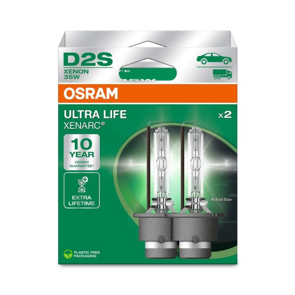 2 OSRAM XENARC ULTRA LIFE Lampen D2S 85V 35W 3200lm 66240ULT-2HB