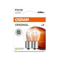 2 OSRAM ORIGINAL LINE P21W lamps with metal bases 12V...