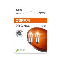 2 OSRAM ORIGINAL LINE 12V Metal Base T4W signal lamps...