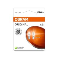 2 Glühlampen Innenraum W1,2W 12V 1,2W W2x4.6d OSRAM ORIGINAL passend für PKW
