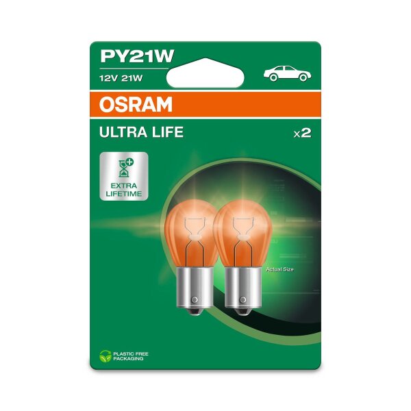 2 OSRAM ORIGINAL LINE Signallampen 12V 21W 280lm 7507ULT-2BL
