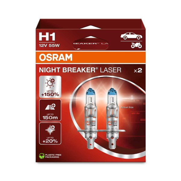 2 OSRAM NIGHT BREAKER LASER H1 Halogen-Scheinwerferlampen...