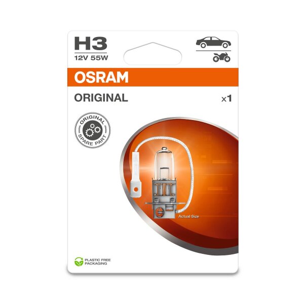 OSRAM ORIGINAL LINE H3 Halogen-Scheinwerferlampe 12V Einzelblister