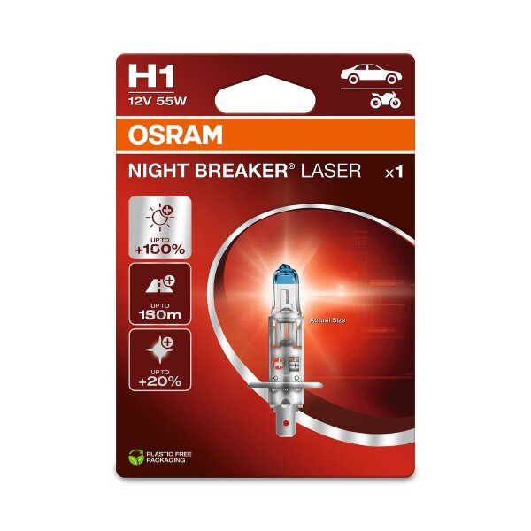 OSRAM NIGHT BREAKER LASER H1 Halogen-Scheinwerferlampe 12V