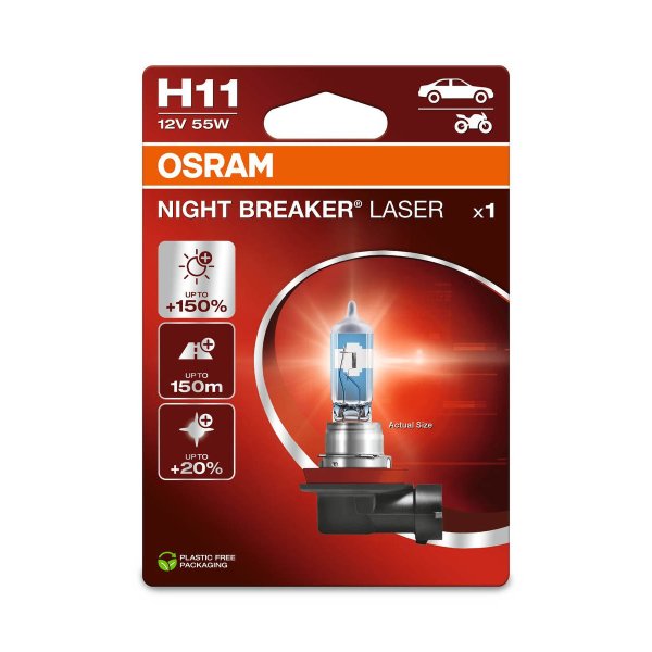OSRAM NIGHT BREAKER LASER H11 Halogen-Scheinwerferlampe 12V