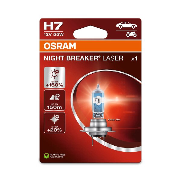 Glühlampe H7 12V 55W PX26d OSRAM NIGHT BREAKER® LASER passend für PKW