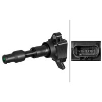 Zündspule geschraubt Kerzenschachtzündspule 4-polig HELLA für u.a. KIA STINGER