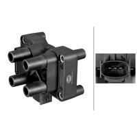 Zündspule geschraubt Blockzündspule 3-polig HELLA für u.a. FORD FOCUS