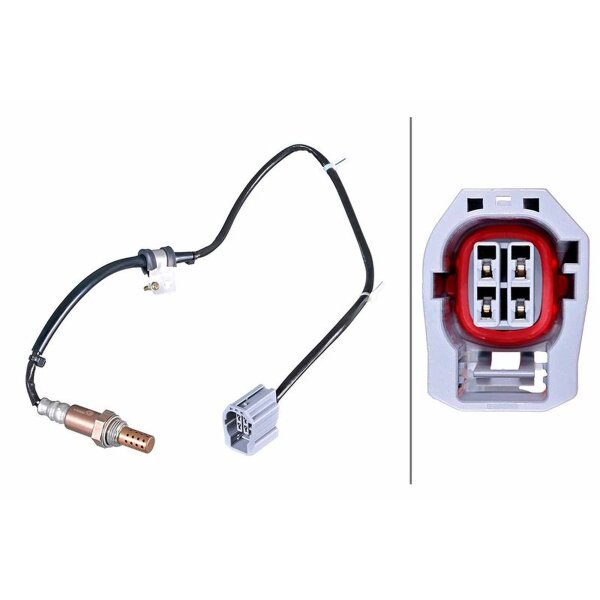 Lambdasonde beheizt 4-polig 780 mm Kabel HELLA für u.a. MAZDA 2