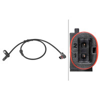 Wheel Speed Sensor 2-pole Hall sensor 674 mm cable HELLA for e.g. MB E-KLASSE