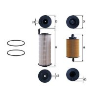 Kraftstofffilter-Einsatz reinigend Ø 92,3 mm MAHLE...