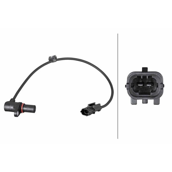 Sensor Crankshaft Pulse inductive sensor 2-pole HELLA for HYUNDAI i10