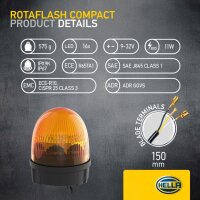 Blitz-Kennleuchte 24 V LED gelb amber HELLA passend für u.a. VOLVO