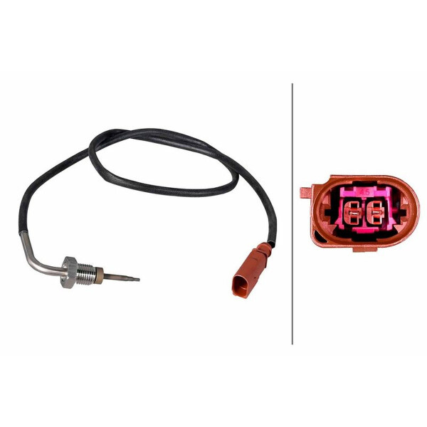 Sensor Exhaust Gas Temperature 2-pin 790 mm cable HELLA for e.g. SKODA KAROQ