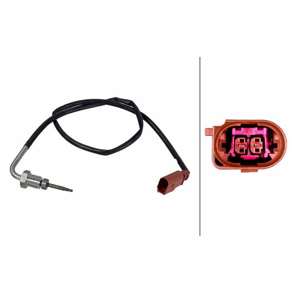 Sensor Exhaust Gas Temp screwed 2-pin 640 mm cable HELLA for e.g. VW CADDY