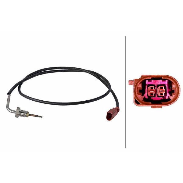Sensor Abgastemp. 2-polig 1.100 mm Kabel HELLA für u.a. VW TRANSPORTER