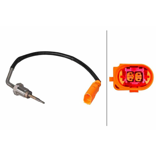 Sensor Exhaust Gas Temperature screwed 2-pin 240 mm cable HELLA for e.g. AUDI A4