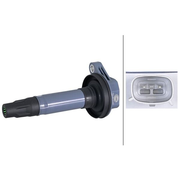 Zündspule geschraubt Kerzenschachtzündspule 2-polig HELLA für FORD