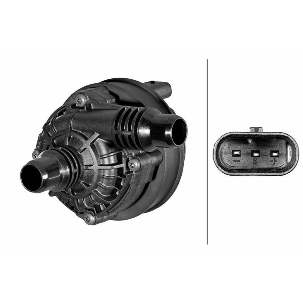 Auxiliary water pump cooling circuit 12 V electric 3-pin HELLA for MB C-CLASS