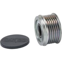 Overrunning alternator pulley for belt drive regulation 6...