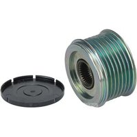 Overrunning alternator pulley for belt drive regulation 7...