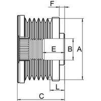Overrunning alternator for pulley regulation 4 grooves...