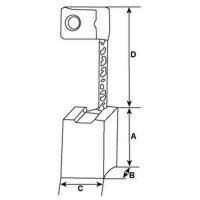 Carbon Brush Starter HC CARGO for FIAT