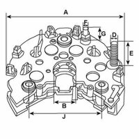 12 Alternators Rectifier 50 A Ø 122 mm HC-CARGO for FIAT and others