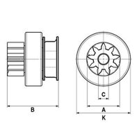 Freewheel Gear starter 10 Teeths Clockwise rotation HC-CARGO