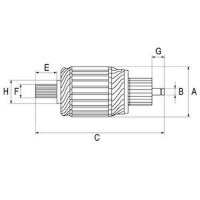 Armature starter 8 teeth HC-Cargo