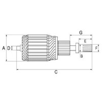 Armature starter motor rotating 11 teeth HC-CARGO for...