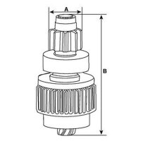Freewheel gearbox starter 10 teeth Clockwise direction of...