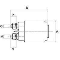 Solenoid switch starter motor High current 12 V 54 mm HC-CARGO