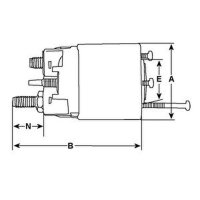 Solenoid switch starter motor 24 V 53 mm HC-CARGO for HITACHI