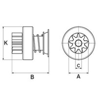 Freewheel gearbox starter 12 teeth Clockwise direction of...