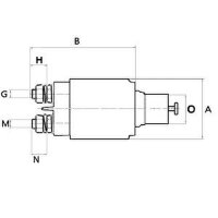 Solenoid switch starter motor 12 V 51.3 mm HC-CARGO for MITSUBISHI