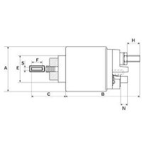 Solenoid Switch starter 12 V 52.5 mm HC-CARGO