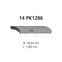 V-ribbed belt 14PK1286 1,286 mm DT SPARE PARTS for MAN...