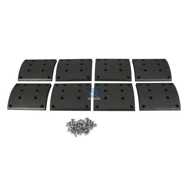 Brake Lining Set Drum Brake rear 18 mm 220 mm DT SPARE PARTS for e.g. MAN TGA