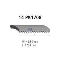 V-ribbed belt 14PK1708 1.708 mm DT SPARE PARTS for MAN...