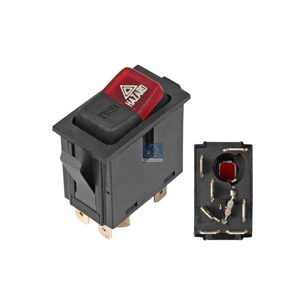 Hazard Warning Switch DT SPARE PARTS IAM-Expertise suitable for e.g. MAN G90