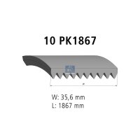 Keilrippenriemen 10PK1867 1.867 mm DT SPARE PARTS...