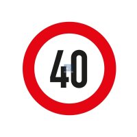 Geschwindigkeitsschild 40 km/h Ø 200 mm DT SPARE...